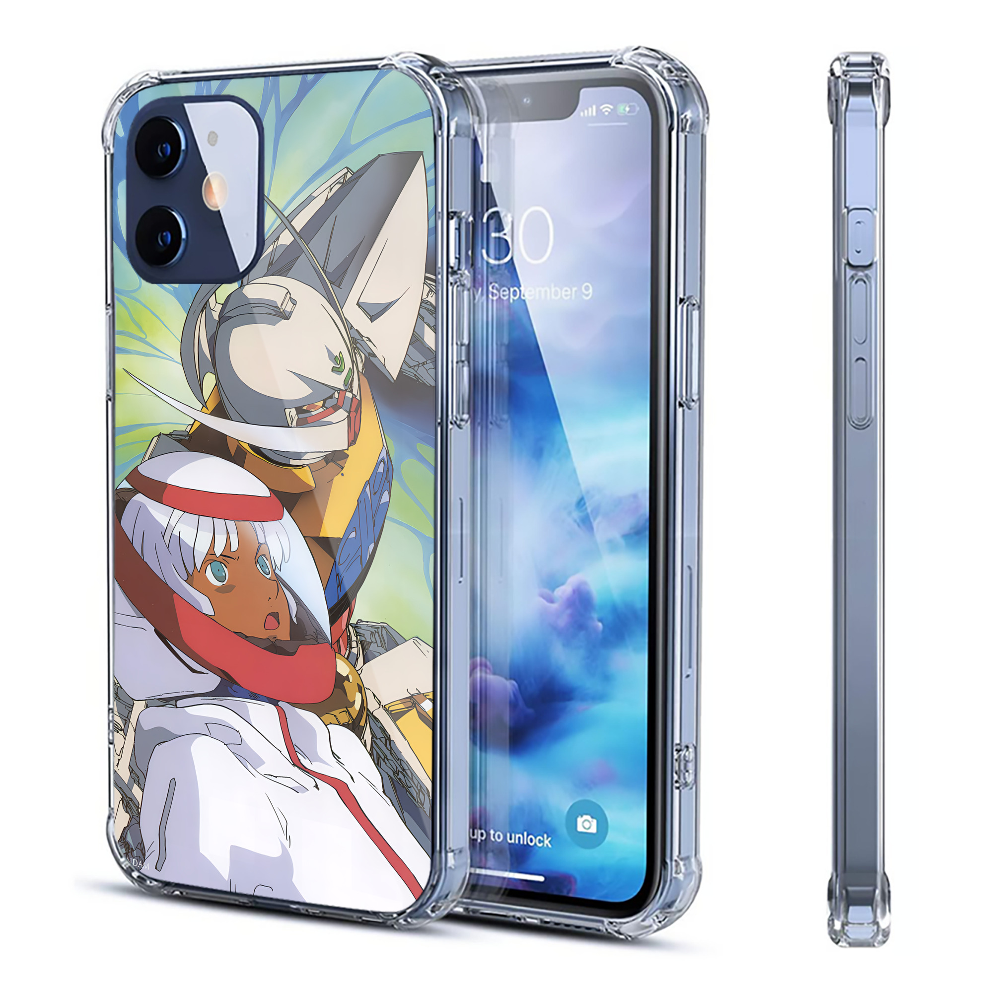 （画像用） 機動戦士ガンダム Mobile Suit Gundam 【iPhone 12シリーズ対応】透明スマホケース（クリアソフトケース）